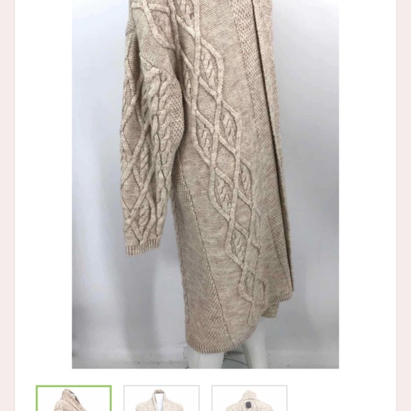 Anthropologie Pilcro Cable Knit Long Open Cardigan - Picture 2 of 6